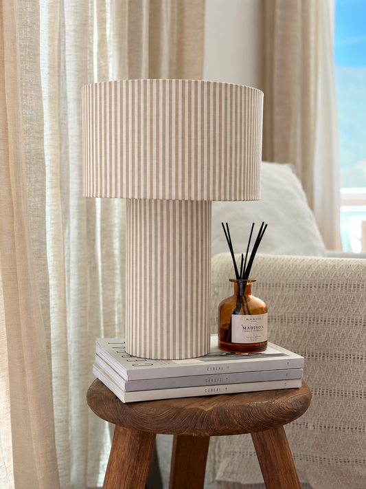 Lámpara cilíndrica mediana - Raya Beige