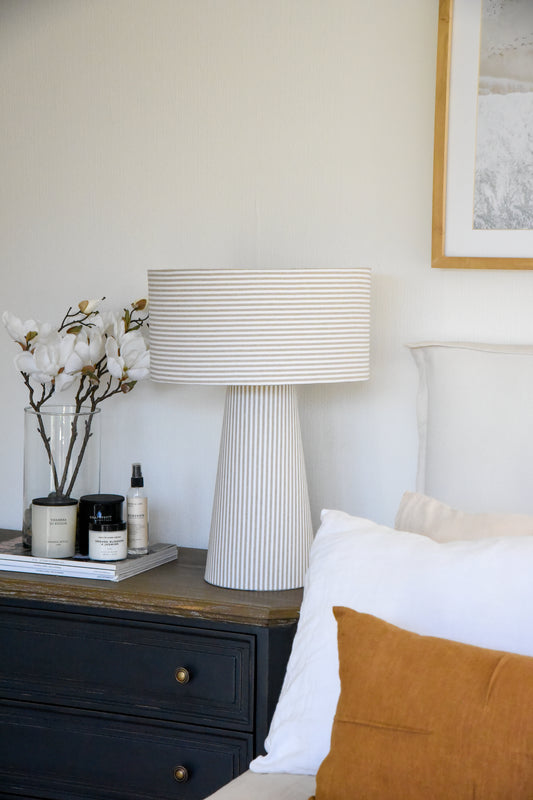 Lámpara cónica alta - Rayas Beige