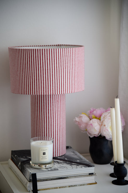 Lámpara cilíndrica mediana - Rayas Roja